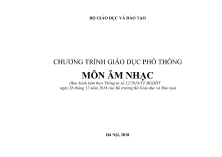 Tài liệu Chương trình giáo dục phổ thông môn Âm nhạc