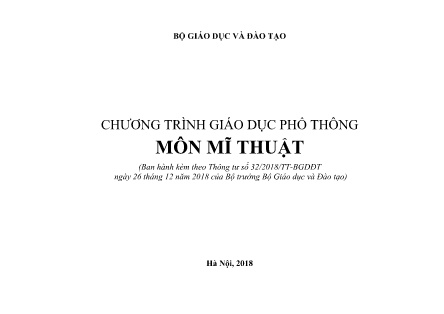 Tài liệu Chương trình giáo dục phổ thông môn Mĩ thuật