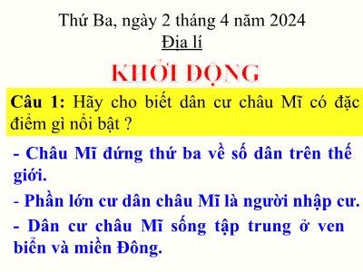 Bài giảng Địa lí Lớp 5 - Bài 27: Châu Đại Dương và châu Nam Cực - Năm học 2023-2024