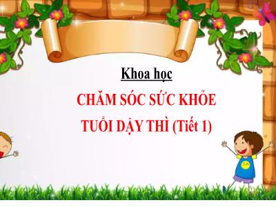 Bài giảng Khoa học Lớp 5 (Kết nối tri thức) - Chủ đề 5: Con người và sức khỏe - Bài 25: Chăm sóc sức khỏe tuổi dậy thì (Tiết 1) - Năm học 2024-2025