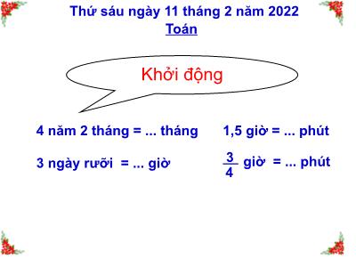 Bài giảng môn Toán Lớp 5 - Cộng số đo thời gian - Năm học 2021-2022