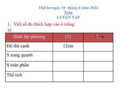 Bài giảng môn Toán Lớp 5 - Luyện tập chung Trang 169 - Năm học 2021-2022