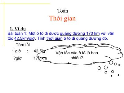 Bài giảng môn Toán Lớp 5 - Thời gian - Năm học 2023-2024