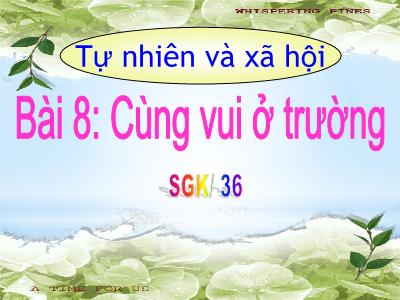 Bài giảng Tự nhiên và Xã hội 1 (Kết nối tri thức) - Chủ đề 2: Trường học - Bài 8: Cùng vui ở trường