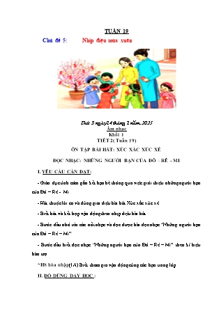 Kế hoạch bài dạy Âm nhạc & Hoạt động trải nghiệm Khối Tiểu học - Tuần 19 - Năm học 2024-2025 - Lữ Thúy Nga