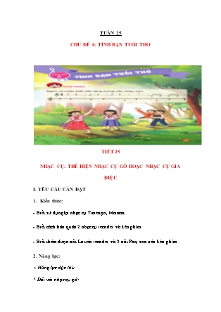 Kế hoạch bài dạy Âm nhạc & Hoạt động trải nghiệm Lớp 4 + Lớp 1 - Tuần 25 - Năm học 2024-2025 - Nguyễn Thị Hằng