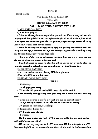 Kế hoạch bài dạy các môn Khối 1 - Tuần 21 - Năm học 2024-2025 - Trần Thị Nga
