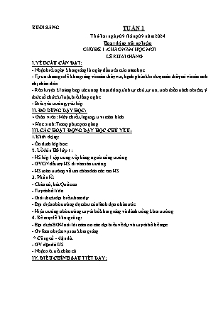 Kế hoạch bài dạy các môn Lớp 1 - Tuần 1 - Năm học 2024-2025 - Dương Thị Hiền