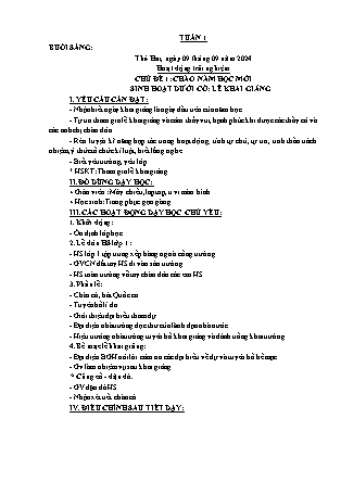 Kế hoạch bài dạy các môn Lớp 1 - Tuần 1 - Năm học 2024-2025 - Trần Thị Hà Giang