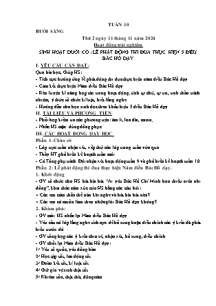 Kế hoạch bài dạy các môn Lớp 1 - Tuần 10 - Năm học 2024-2025 - Trần Thị Nga