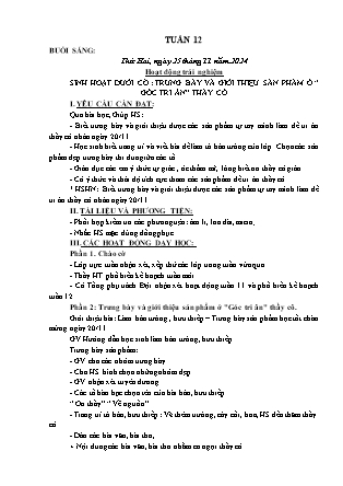 Kế hoạch bài dạy các môn Lớp 1 - Tuần 12 - Năm học 2024-2025 - Trần Thị Hà Giang