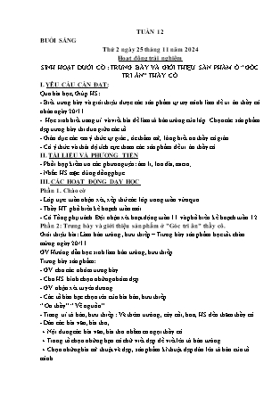Kế hoạch bài dạy các môn Lớp 1 - Tuần 12 - Năm học 2024-2025 - Trần Thị Nga