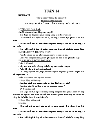 Kế hoạch bài dạy các môn Lớp 1 - Tuần 14 - Năm học 2024-2025 - Dương Thị Hiền