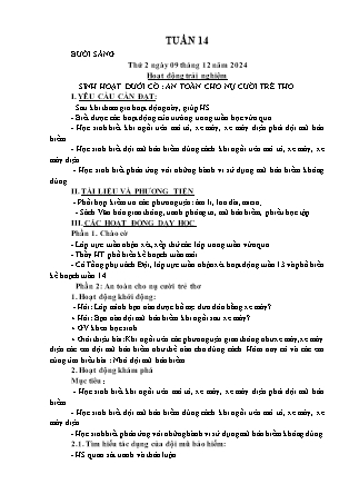 Kế hoạch bài dạy các môn Lớp 1 - Tuần 14 - Năm học 2024-2025 - Nguyễn Thị Hòa