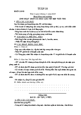Kế hoạch bài dạy các môn Lớp 1 - Tuần 18 - Năm học 2024-2025 - Dương Thị Hiền