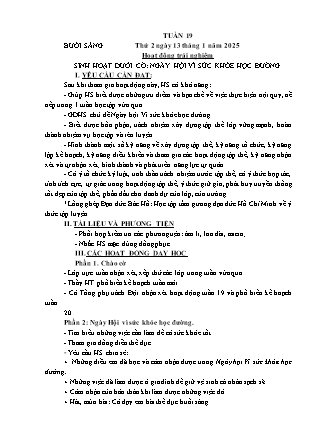 Kế hoạch bài dạy các môn Lớp 1 - Tuần 19 - Năm học 2024-2025 - Dương Thị Hiền