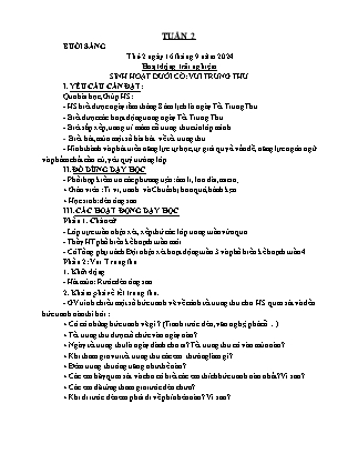Kế hoạch bài dạy các môn Lớp 1 - Tuần 2 - Năm học 2024-2025 - Dương Thị Hiền