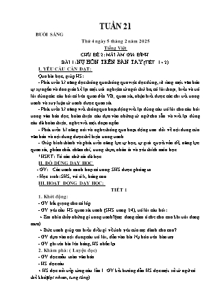 Kế hoạch bài dạy các môn Lớp 1 - Tuần 21 - Năm học 2024-2025 - Dương Thị Hiền