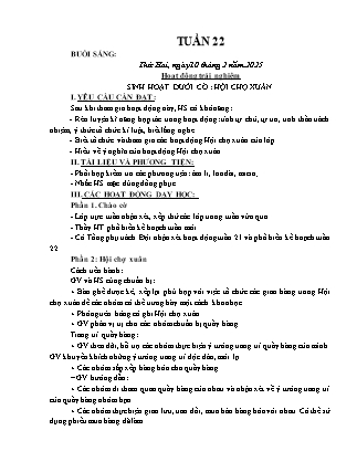 Kế hoạch bài dạy các môn Lớp 1 - Tuần 22 - Năm học 2024-2025 - Dương Thị Hiền