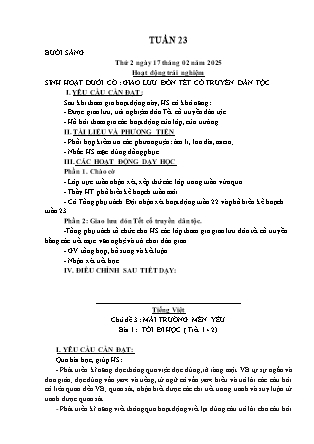 Kế hoạch bài dạy các môn Lớp 1 - Tuần 23 - Năm học 2024-2025 - Dương Thị Hiền