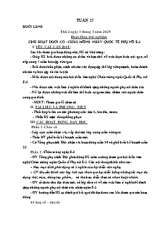 Kế hoạch bài dạy các môn Lớp 1 - Tuần 25 - Năm học 2024-2025 - Dương Thị Hiền