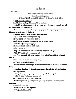 Kế hoạch bài dạy các môn Lớp 1 - Tuần 26 - Năm học 2024-2025 - Dương Thị Hiền