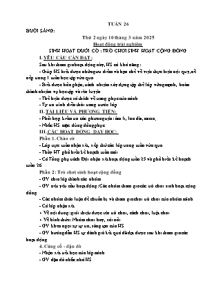 Kế hoạch bài dạy các môn Lớp 1 - Tuần 26 - Năm học 2024-2025 - Trần Thị Nga