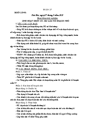 Kế hoạch bài dạy các môn Lớp 1 - Tuần 27 - Năm học 2024-2025 - Trần Thị Hà Giang