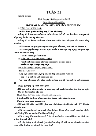 Kế hoạch bài dạy các môn Lớp 1 - Tuần 31 - Năm học 2024-2025 - Dương Thị Hiền