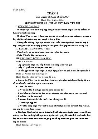 Kế hoạch bài dạy các môn Lớp 1 - Tuần 4 - Năm học 2024-2025 - Dương Thị Hiền
