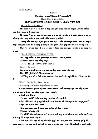 Kế hoạch bài dạy các môn Lớp 1 - Tuần 4 - Năm học 2024-2025 - Trần Thị Hà Giang