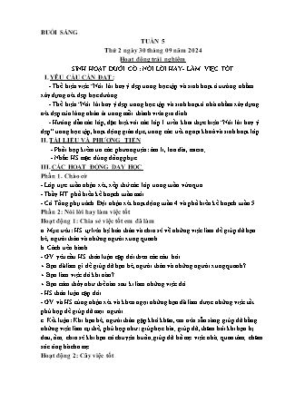 Kế hoạch bài dạy các môn Lớp 1 - Tuần 4 - Năm học 2024-2025 - Trần Thị Nga