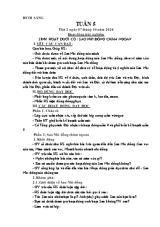 Kế hoạch bài dạy các môn Lớp 1 - Tuần 5 - Năm học 2024-2025 - Nguyễn Thị Hòa