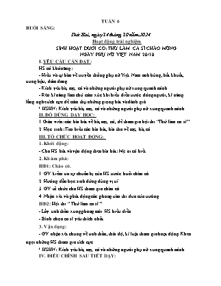 Kế hoạch bài dạy các môn Lớp 1 - Tuần 6 - Năm học 2024-2025 - Trần Thị Hà Giang