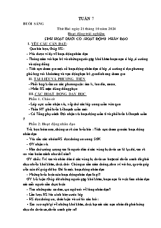 Kế hoạch bài dạy các môn Lớp 1 - Tuần 7 - Năm học 2024-2025 - Dương Thị Hiền