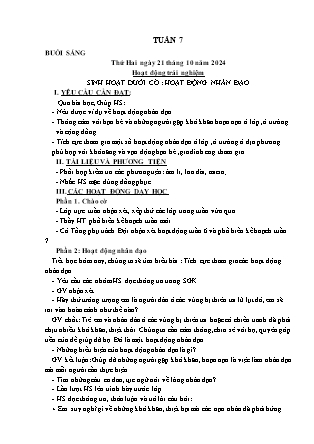 Kế hoạch bài dạy các môn Lớp 1 - Tuần 7 - Năm học 2024-2025 - Trần Thị Nga