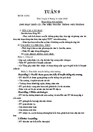 Kế hoạch bài dạy các môn Lớp 1 - Tuần 9 - Năm học 2024-2025 - Trần Thị Nga