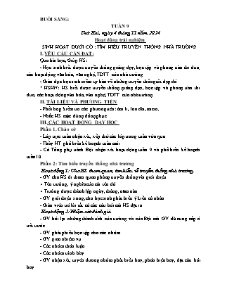 Kế hoạch bài dạy các môn Lớp 1 - Tuần 9 - Năm học 2024-2025 - Trần Thị Hà Giang