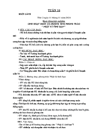 Kế hoạch bài dạy các môn Lớp 2 - Tuần 10 - Năm học 2024-2025 - Hồ Thị Hiền