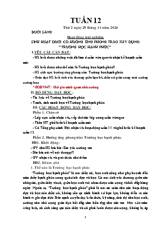Kế hoạch bài dạy các môn Lớp 2 - Tuần 12 - Năm học 2024-2025 - Hồ Thị Hiền