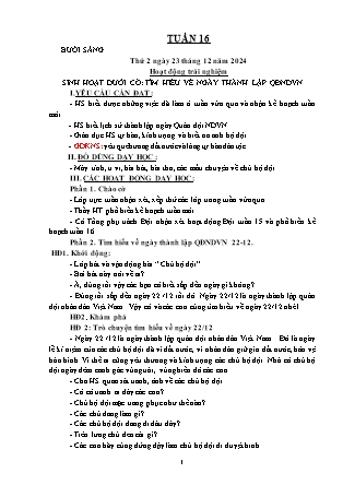 Kế hoạch bài dạy các môn Lớp 2 - Tuần 16 - Năm học 2024-2025 - Hồ Thị Hiền