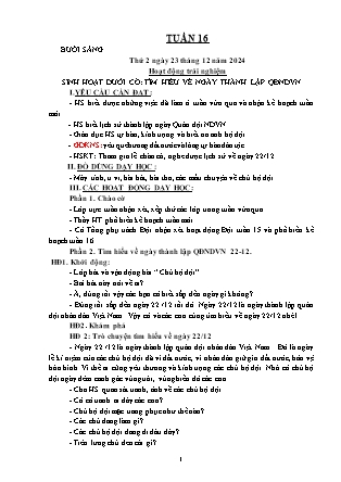 Kế hoạch bài dạy các môn Lớp 2 - Tuần 16 - Năm học 2024-2025 - Mai Thị Quyên