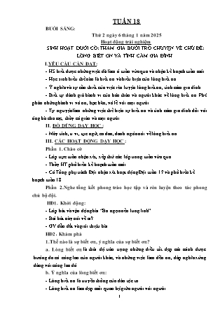 Kế hoạch bài dạy các môn Lớp 2 - Tuần 18 - Năm học 2024-2025 - Nguyễn Thị Hiền