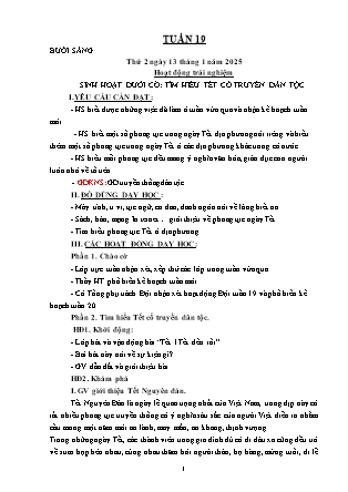 Kế hoạch bài dạy các môn Lớp 2 - Tuần 19 - Năm học 2024-2025 - Nguyễn Thị Hiền