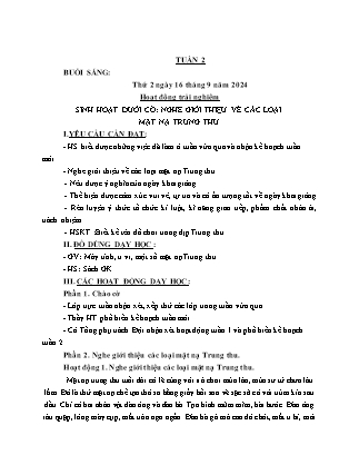 Kế hoạch bài dạy các môn Lớp 2 - Tuần 2 - Năm học 2024-2025 - Mai Thị Quyên
