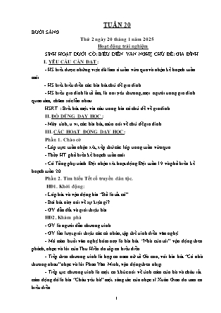 Kế hoạch bài dạy các môn Lớp 2 - Tuần 20 - Năm học 2024-2025 - Mai Thị Quyên