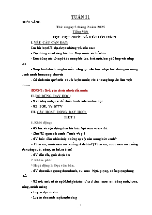 Kế hoạch bài dạy các môn Lớp 2 - Tuần 21 - Năm học 2024-2025 - Hồ Thị Hiền