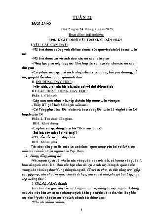 Kế hoạch bài dạy các môn Lớp 2 - Tuần 24 - Năm học 2024-2025 - Nguyễn Thị Hiền