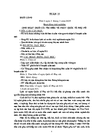 Kế hoạch bài dạy các môn Lớp 2 - Tuần 25 - Năm học 2024-2025 - Hồ Thị Hiền