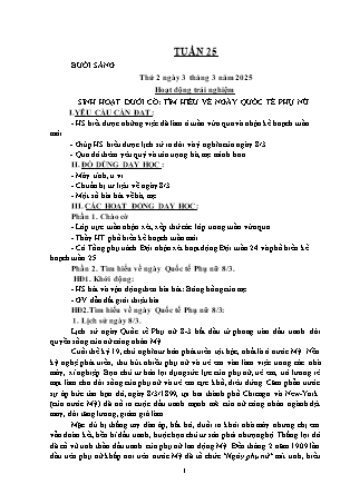 Kế hoạch bài dạy các môn Lớp 2 - Tuần 25 - Năm học 2024-2025 - Nguyễn Thị Hiền